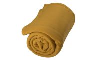 Couverture polaire Teddy en polyester uni Miel 180x220 - Toison d'Or