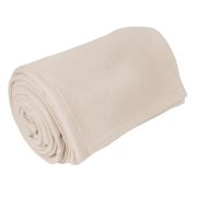 Couverture polaire Teddy en polyester uni Naturel 180x220 - Toison d'Or