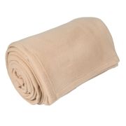 Couverture polaire Teddy en polyester uni Sable 240x260 - Toison d'Or