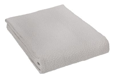 Dessus de lit Camargue coton motifs pois tissés jacquard Ficelle 230x250 - Toison d'Or