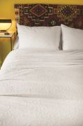 Dessus de lit Cottage en coton/polyester uni blanc 180x250 - Toison d'Or