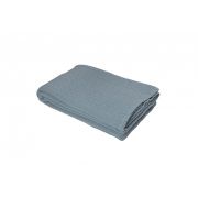 Dessus de lit Matéra en coton stonewashed uni Bleu orage 180x250 - Toison d'Or