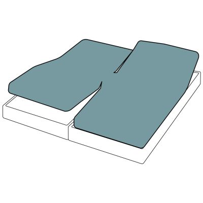Drap housse Alabama en coton Bleu glacier 2x90x200/B35 - Toison d'Or