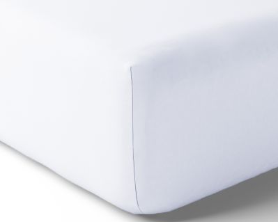 Drap housse Calvi en coton Blanc 160x200/B32 - Toison d'Or