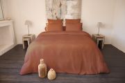 Drap housse Cassis en gaze de coton coloris Terracotta 140x190 - Toison d'Or