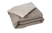 Edredon Megève coton jersey chiné réversible beige/taupe 140x160 - Toison d'Or