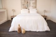 Housse de couette Cassis en gaze de coton coloris Blanc 140x200 - Toison d'Or