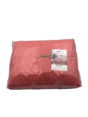 Jeté de lit Brehat en coton Corail 270x250 - Toison d'Or