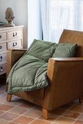 Jeté de lit Lazy en microfibre peau de pêche uni argile 160x240 - Toison d'Or