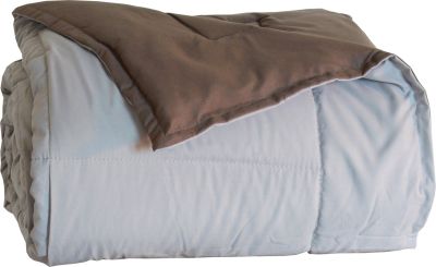 Jeté de lit microfibre bicolore Frisbee taupe/perle 240x260 - Toison d'Or