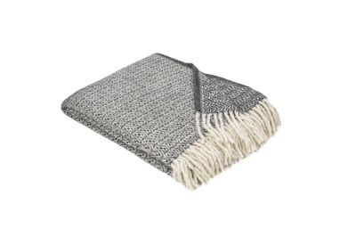 Plaid Cervinia en laine lambswool charbon 130x170 - Toison d'Or