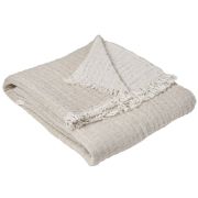 Plaid Copenhague en laine/coton coloris flanelle 130x170 - Toison d'Or