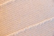 Plaid Honfleur tissé rayé coton/lin coloris Naturel 120x180 - Toison d'Or
