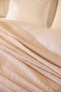 Plaid Séville en coton lavé coloris Latte 125x180 - Toison d'Or