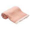 Plaid Vence en gaze de coton coloris rose thé 130x170