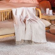 Plaid York en coton Naturel 130x180 - Toison d'Or