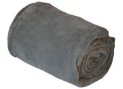 Plaid microfibre polyester Apollo acier 130x170 - Toison d'Or