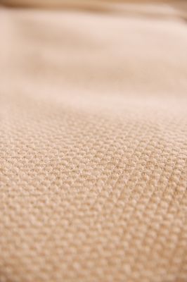 Plaid tissé Cabourg micro-motif coton/lin coloris Naturel 120x180 - Toison d'Or