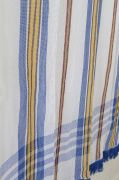 Rideau de porte Miramas marseillais coton/polyester/acrylique Bleu 140x250 - Toison d'Or