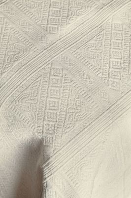 Taie d'oreiller Champsaur ivoire motifs classiques piqué de coton 65x65 - Toison d'Or