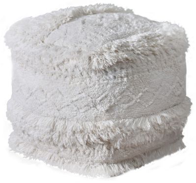 Pouf Curlew coton ivoire 40x40xH40 - The Rug Republic