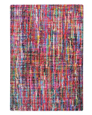 Tapis Almonte rayures multicolores coton recyclé 180x120 - The Rug Republic