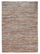 Tapis Atlas tissé main cuir/coton motifs chevrons naturel 230x160 - The Rug Republic