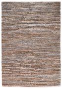 Tapis Atlas tissé main cuir/coton motifs chevrons naturel 55x85 - The Rug Republic