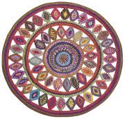 Tapis Bowey en coton recyclé coloris Multicolore rond Ø90 - The Rug Republic