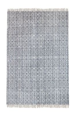 Tapis Bundi tissé main coton stonewashed gris 120x180 - The Rug Republic