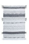 Tapis Callista tissé main en fibres naturelles coloris blanc/noir 120x180 - The Rug Republic