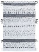 Tapis Callista tissé main en fibres naturelles coloris blanc/noir 120x180 - The Rug Republic