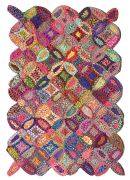 Tapis Cameo noué main coton recyclé coloris multicolore 90x60 - The Rug Republic