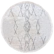 Tapis Crimble en coton Ivoire/charbon rond Ø160 - The Rug Republic