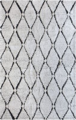 Tapis Eallard tufté main en laine coloris Noir/blanc 180x120 - The Rug Republic