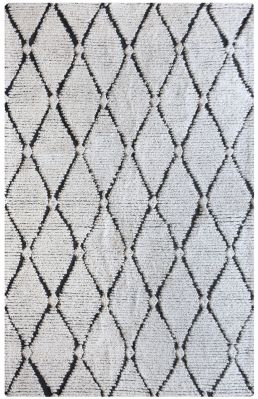 Tapis Eallard tufté main en laine coloris Noir/blanc 230x160 - The Rug Republic