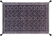 Tapis Gimie en polyéthylène coloris charbon/ivoire 120x180 - The Rug Republic