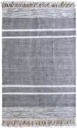 Tapis Kolena tissé main en laine coloris noir/blanc 180x120 - The Rug Republic