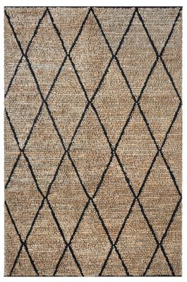 Tapis Larson tissé main chanvre/laine coloris Charbon 190x290 - The Rug Republic