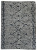 Tapis Léonie tissé main cuir/coton coloris Gris 160x230 - The Rug Republic