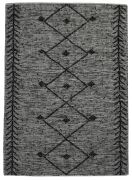 Tapis Léonie tissé main cuir/coton coloris noir 160x230 - The Rug Republic