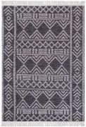 Tapis Maïs en coton/laine coloris charbon/ivoire 160x230 - The Rug Republic