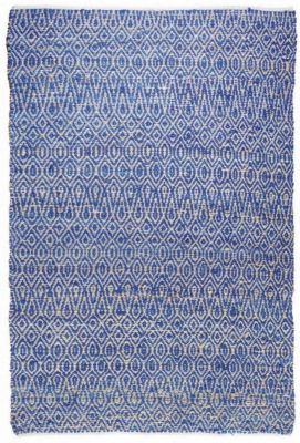 Tapis Pasadena tissé main chanvre/coton tendance scandinave indigo 180x120 - The Rug Republic