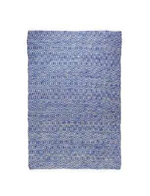 Tapis Pasadena tissé main chanvre/coton tendance scandinave indigo 55x85 - The Rug Republic