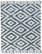 Tapis Soraya tissé main en coton recyclé coloris bleu 160x230 - The Rug Republic