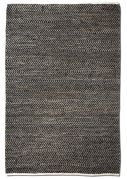 Tapis Stables tissé main cuir/chanvre/coton coloris charbon 180x120 - The Rug Republic