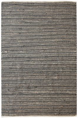 Tapis Tulia tissé main en chanvre/laine coloris Naturel/noir 230x160 - The Rug Republic