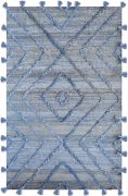 Tapis Worgan en denim coloris Bleu/ivoire 120x180 - The Rug Republic