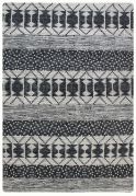 Tapis Zambezi tissé main en caoutchouc/polyester ivoire/charbon 120x180 - The Rug Republic