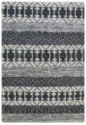 Tapis Zambezi tissé main en caoutchouc/polyester ivoire/charbon 120x180 - The Rug Republic